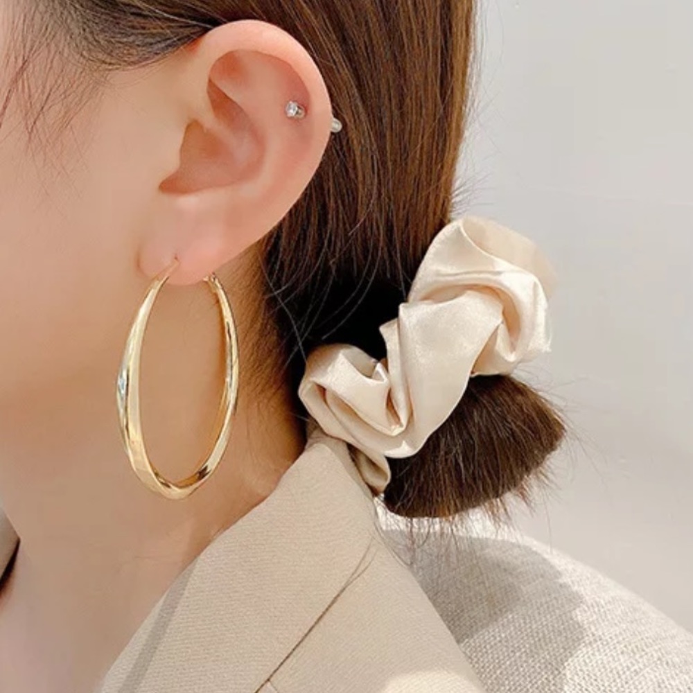 18k Gold Plated Hoop Earrings - Picture 1 of 6